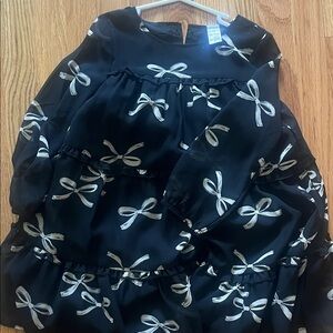 Carter's Black Dress with Cream Bow Design